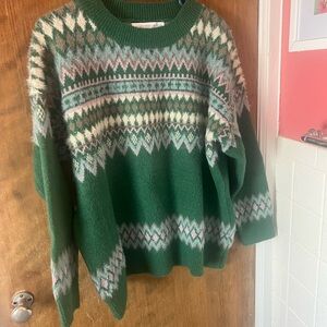 Altar'd State Forest Green Patterned Sweater